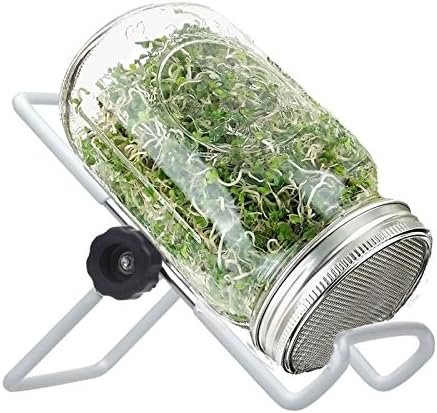 Stainless Steel Sprouting Stands, Sprouting Holder for 32 OZ Mason Jar Lid Holder. Used to make Sprouts, Broccoli, Lentil Seeds. Also Used to Phone iPad Tablet Stand. Not Include Jar. White, 2 Pack