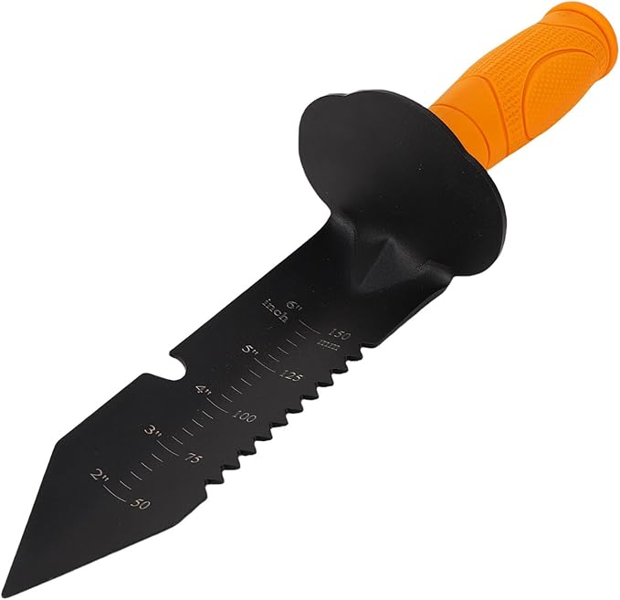WALFRONT Heavy Duty Serrated Digger, Alloy Steel Gardening Tool with Ergonomic Handle, for Excavation and Planting Projects