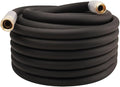 Heavy Duty Premium Garden Hose 75ft x 3/4", 300PSI Working, 1000PSI Burst, Hybrid Rubber Water Hose with Transparent Swivel Handle - Hot/Cold Water - Five Layered Braiding with Brass fittings (Black)