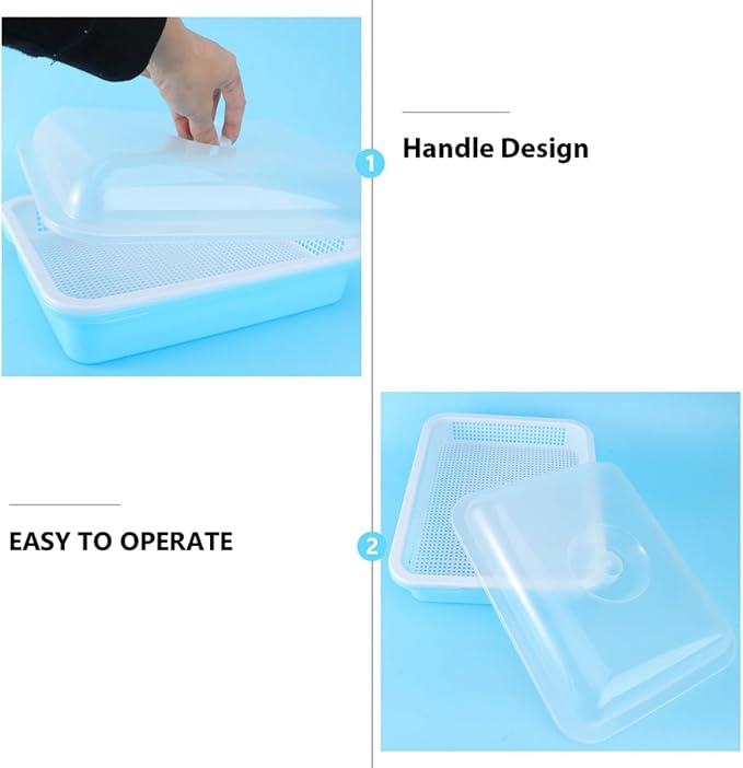 Vegetable Seedling Starter Trays with Lids, Cell Starter and Germination Trays Set for Indoor Gardening, Humidity Dome Covered Blue and Pink Nursery Pots for Plant Growth