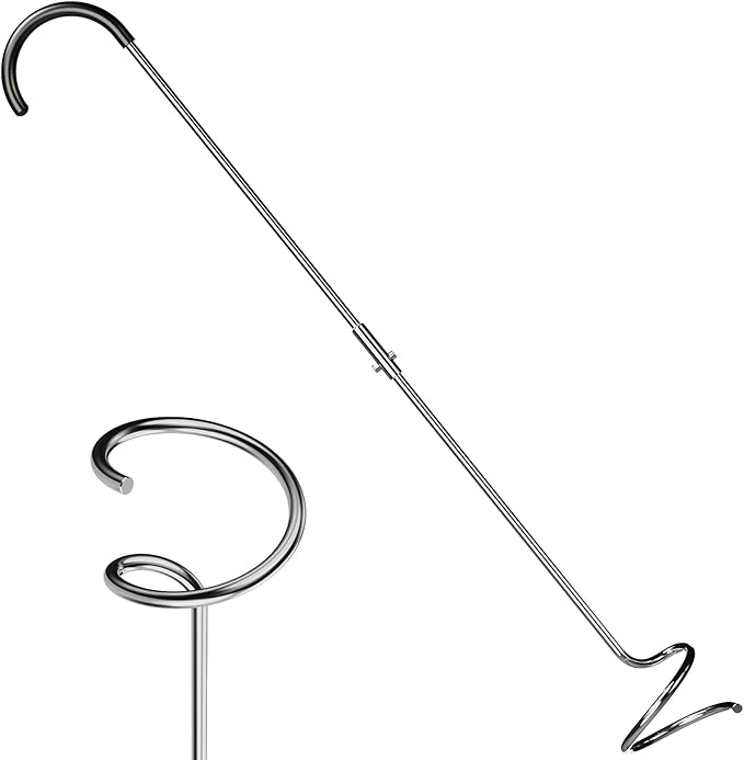 Compost Aerator Tool, Heavy Duty Spiral Compost Turner with Ergonomic Handle, Manual Soil Aeration Tool for Garden Compost Bin and Backyard Pile Mixing