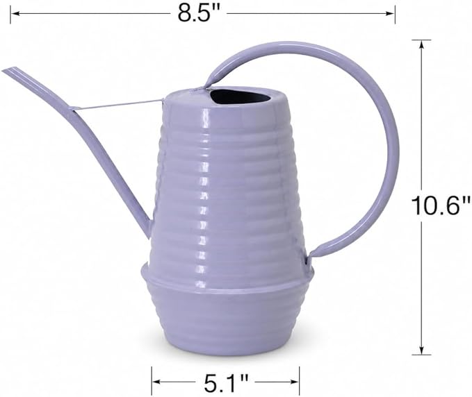 Small Watering Can, 0.3 Gallon/34oz., Violet Purple, Galvanized, Indoor Water Can, Metal Watering Can with Long Spout, Plant Water Can for Indoor Plants