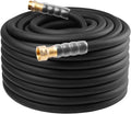 Heavy Duty Premium Garden Hose 100ft x 5/8", 300PSI Working, 1000PSI Burst, Hybrid Rubber Water Hose with Transparent Swivel Handle - Hot/Cold Water - Five Layered Braiding with Brass fittings (Black)