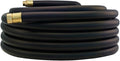 75FT ×1 inch Heavy Duty Rubber Garden Hose - 200psi Working, 1000psi Burst - Hot/Cold Water - Five-Layered Braiding for Durability - Versatile for Gardening, Agriculture, Construction(Black)