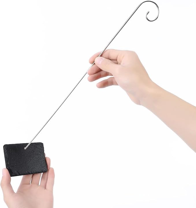 20 Pcs Silver Garden Plant Label Hooks, Markers Stake, Plant Sign Stake Rustproof Deformed Garden Plant Sign Hooks Hanging Rods for Flower, Planter,Plant Support Garden Stakes (20cm)