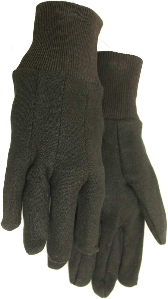 Midwest Gloves & Gear Adult Jersey Gloves, Brown, Large Pack of 12 US
