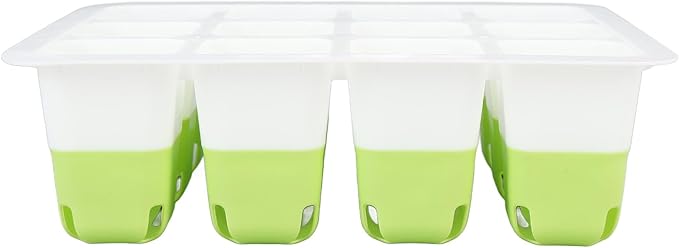 Yosoo Health Gear Plant Starting Tray 5 Packs Silicone Seed Starter Tray, Reusable Out Cells Indoor Plant Germination Tray for Vegetables Fruits Flowers, Flexible Plant Tray with Humidity Dome