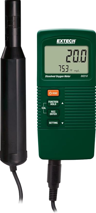 Extech DO210 - Dissolved Oxygen Meter - Portable Water Quality Tester with Temperature Compensation, Altitude & Salinity Adjustments