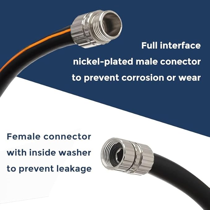 Giraffe Tools Garden Hose 5/8", Custom Length, Heavy Duty, No Kink, Flexible, Rubber Garden Hose, Leakproof Water Hose, 75ft Male Female Fittings, 600 Burst PSI