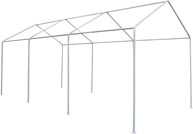 Car Ports, 10X20 Ft Heavy-Duty Carports with Roll-Up Windows, Portable Garages with Removable Side Walls and Doors, Trucks and Cars with All-Season Waterproof Pe Tarps