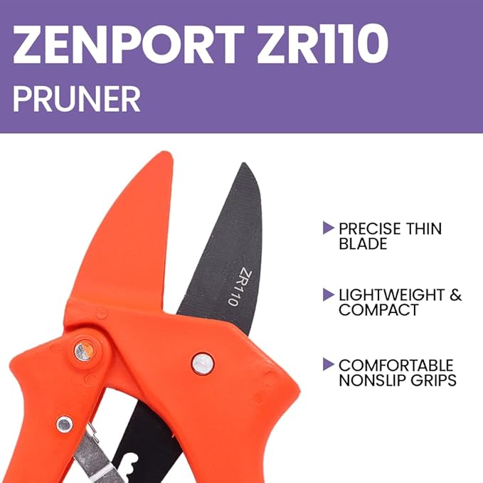 Zenport ZR110 Fiberglass Ratchet Pruner, 8.5-Inch , Orange