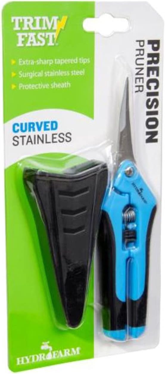Hydrofarm HGPP400C Precision Curved Blade Pruners, Blue