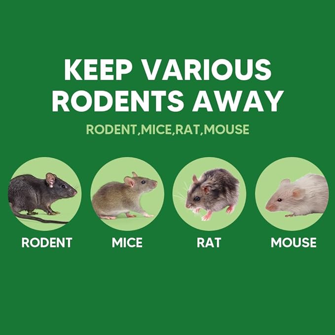 Rodent Repellent, Mouse Repellent Pouches, Mice Repellent Indoor, Rat Repellant for House, Mice Deterrent, Keep Mice Away, Extra-Strength Peppermint Effective for 80 ft² and 90 days-10P