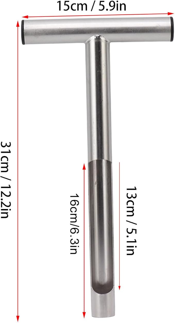 Soil Sampling Probe, 12/21in T Handle Soil Sampling Tool, Stainless Steel Soil Test Kit for Garden and Lawn Care (12 Inch)