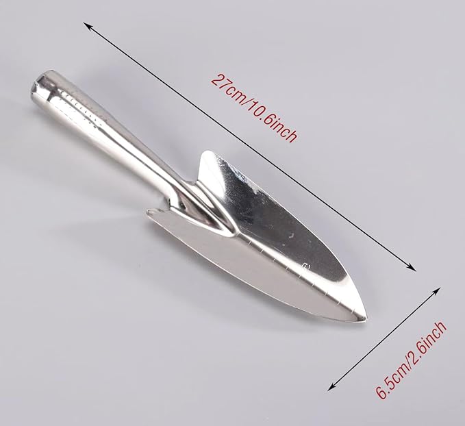 Garden Trowel- Stainless Steel Garden Shovel with Measurement Mark, Gardening Tools, Garden Shovel Hand Trowel, Gardening Hand Spade Tool for Planting, Transplanting, Weeding, Digging