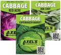 Cabbage Seeds for Planting - Plant & Grow Heirloom Cabbage Varieties Home Outdoor Garden – Easy Grow Planting Packet Instructions Included, Great Gardening Gift – 3 Packets of Each Variety