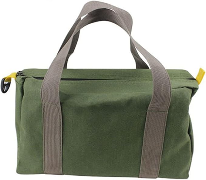 18 Inch Wide Mouth Tool Bag, Heavy Duty Canvas Tool Storage Bag for Men, Large Capacity Tool Tote Bag for Electricians, Power Tool Organizer Pouch