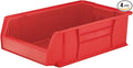 Akro-Mils 30280 Super-Size AkroBins Plastic Storage Bins, Space-Saving Stackable Bins for Garage, Classroom, Warehouse Organization, 20" L x 12" W x 6" H, Red, 4-Pack