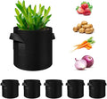 5 Pack 10 Gallon Grow Bags, Heavy Duty Thickened Nonwoven Fabric Pots with Handles, Planter Grow Bags for Vegetables/Flower/Plant/Fruits, Black