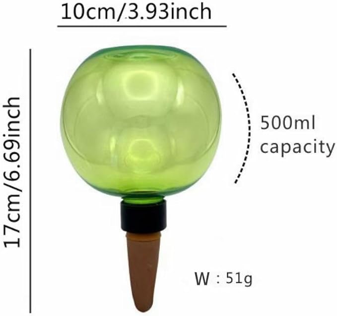 Komorebi Large Plant Watering Ball 17.6 oz- Top-Fill-Self Water Planter Indoor/Outdoor Plastic Slow-Release Water Ball Terracotta for Plants (4, Pink)