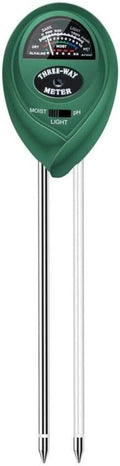 Soil Meter, 3-in-1 Soil Moisture Sunlight pH Tester, No Battery Needed, Soil Hygrometer Moisture Sensor Plant Tester Kits Indoor & Outdoor(Home, Lawn, Garden, Farm)