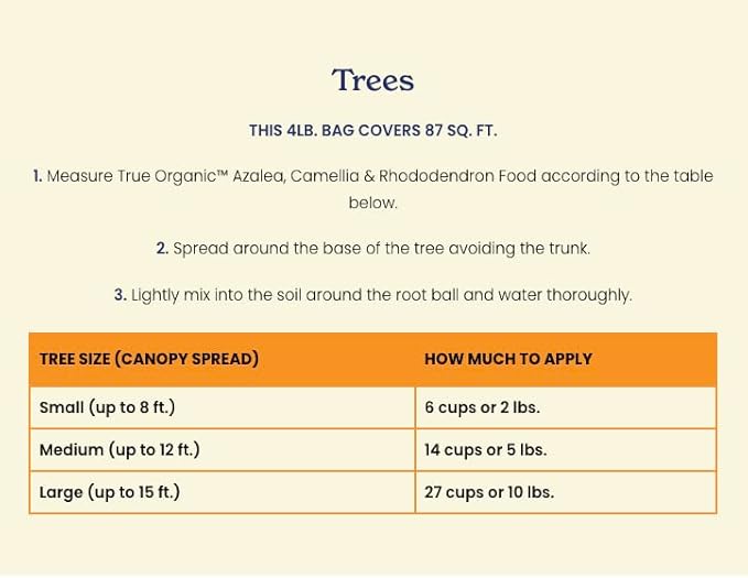 True Organic Azalea, Camellia & Rhododendron Food – Organic Fertilizer for Low-pH Plants – 4lb Bag