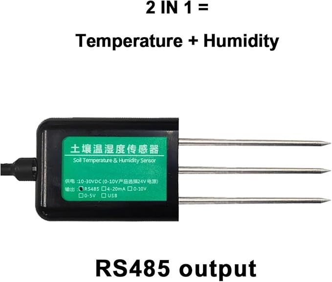 RS485 7 in 1 Soil Integrated Transmitter Temperature Humidity EC npk ph Soil Sensor(2 in 1 T-H)