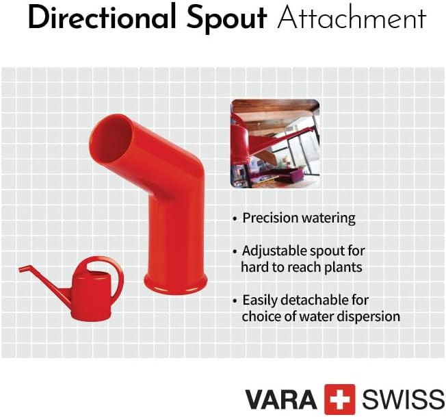 Consolidated Plastics Durable Swiss Watering Can with UV Protection, Ergonomic Handle for Indoor/Outdoor Gardening, Made in Switzerland (10 Liter, Red)