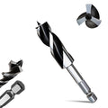 1"×6" Professional Auger Drill Bit for Wood with Quick Change 1/2" Hex Shank- 3-Cutter Design with Dual-Flute for Fast Chip Removal, Fits Hardwood, Softwood, PVC, Drywall & Tree Stumps