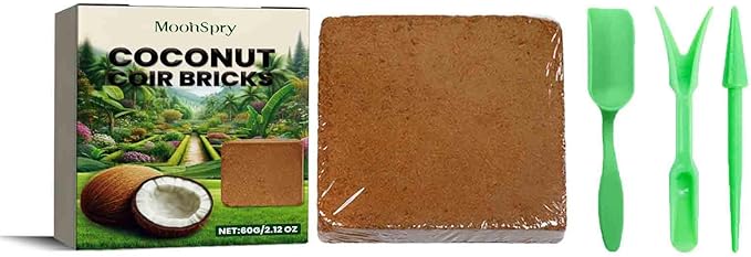 Coco Coir, Organic Coco Coir for Plants, Pressed Soil, Gardening Listed Coco Coir Bricks with Low Ec & Ph Balance - Compressed Coco Coir Bricks for Planting (Plant Coir Fiber Brick Set 4pcs)