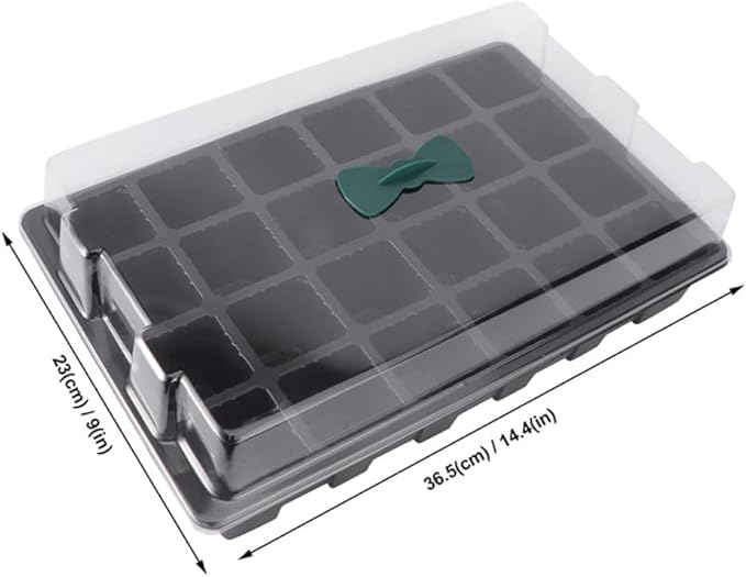 YARNOW 3 Sets 24-Cell Plastic Planting Trays Nursery Germination Boxes for Seed Starting and Sprouting, Gardening Accessory Suitable for Indoor and Outdoor Use