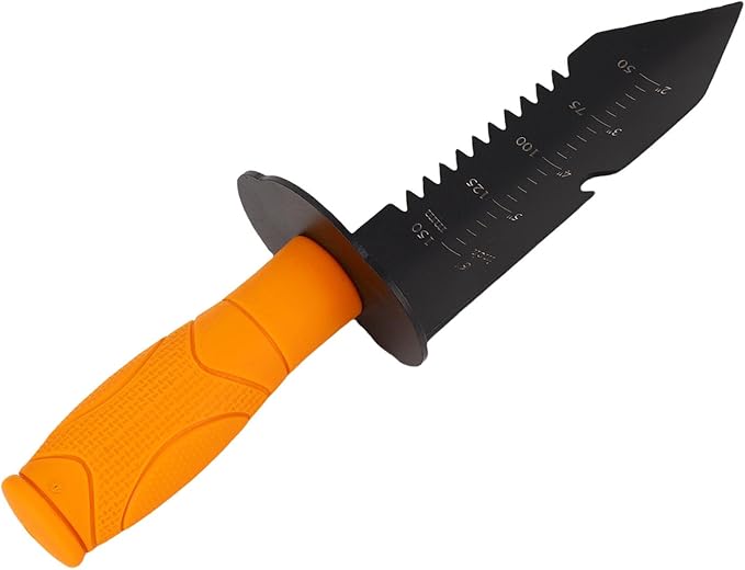 WALFRONT Heavy Duty Serrated Digger, Alloy Steel Gardening Tool with Ergonomic Handle, for Excavation and Planting Projects