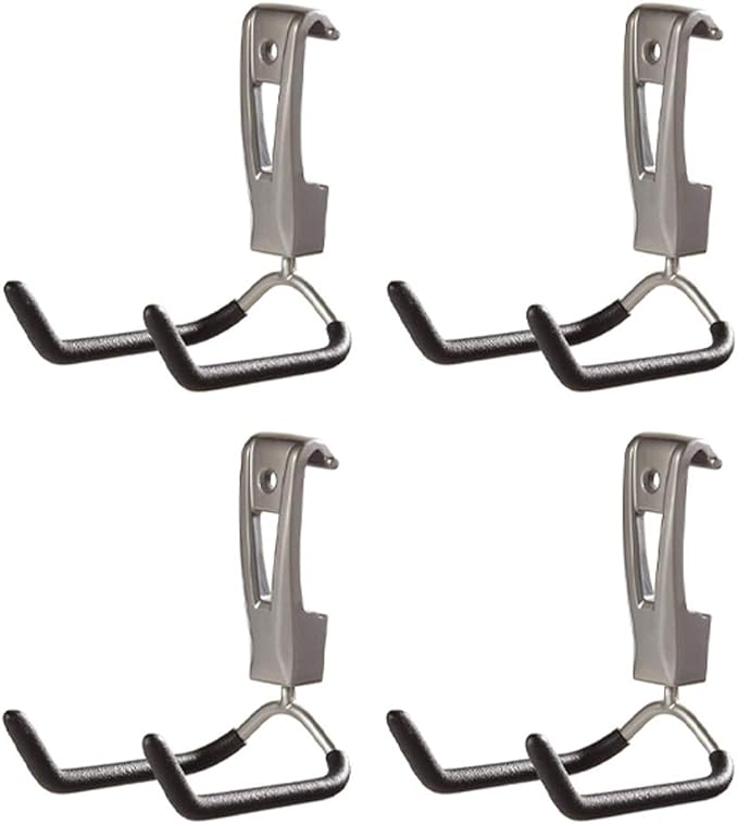 Rubbermaid 1784456 FastTrack Wall Mounted Rope, Hose, or Tool Garage Storage Utility Hook, Supports Up to 25 Pounds Each (4 Pack)