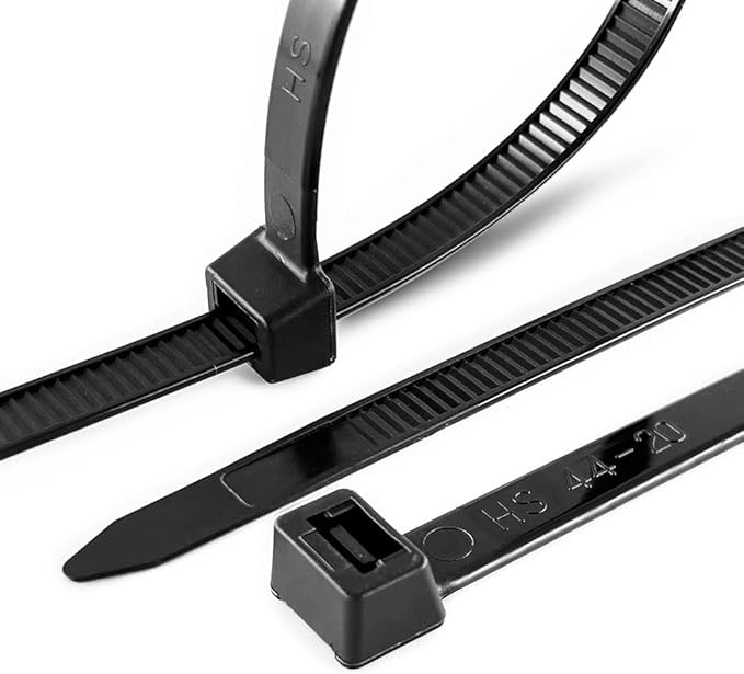 HS 10 Inch UV Resistant Wide Zip Ties (100 Pack) Plastic Cable Ties Heavy Duty Black Outdoor Zip Ties 10 Inch x 0.3 Inch,120 LBS Strength