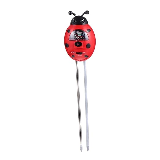 POPETPOP Ladybug Soil Tester for Gardening Soil Moisture Ph Light Levels Garden Tool Kit