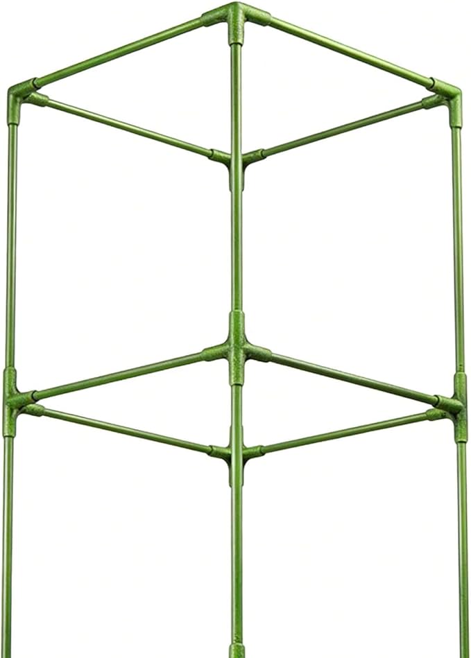 Tomato Cage, Heavy-Duty 64-Inch Square Stakes, 27.0x164.0cm, Cucumber Trellis Cage, Climbing Vegetable Trellis, Easy to Install and Maintain, for Climbing Vegetables, Fruits, and Flowers