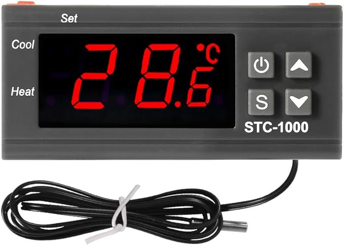 Digital LCD Temperature Controller 10A DC 24V Thermostat STC-1000 1m NTC Sensor Thermostat Regulator Heater Cooler 2 Relay Output(24V)