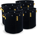 BudPots for Optimal Plant Growth | 10Ga Fabric Pots (37.8L) | 4-Pack | Metal Reinforced Rim - Sturdy & Never Collapses | Promotes Dense & Healthy Roots | Low Stress Training | Reusabe