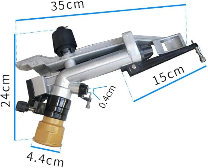 1.5" Agriculture Farm Irrigation Sprinkler Lawn Sprinkler Irrigation Spray Gun Large-Area Watering Spray 360° Rotary Farm Lawn Garden Irrigation Female Thread Aluminum Alloy with Nozzle Set