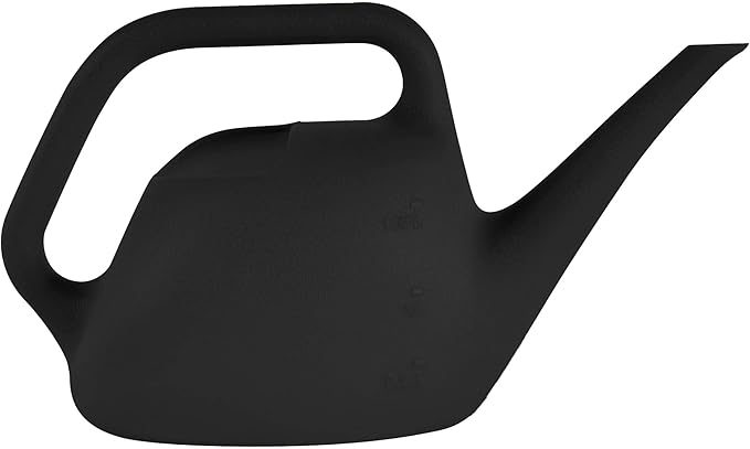 Bloem 1.5 L (0.4 Gallon) Resin Indoor/Outdoor Watering Can in Black, Small Watering Can for Small Space Use