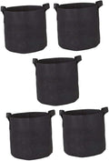 5pcs Non-Woven Plant Growing Bags with Handles, Breathable Flower Nursery Pots for Gardening and Seedling Cultivation, Thickened Black Fabric Grow Bags 25x20cm