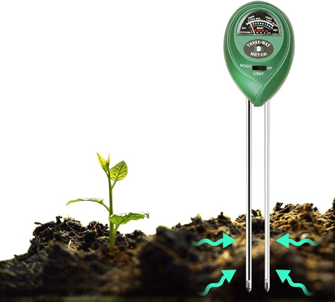 3 in 1 Soil Tester with Moisture,Light and PH Meter, Indoor/Outdoor Plants Care Soil Sensor for Home and Garden, Farm, Herbs & Gardening Tools