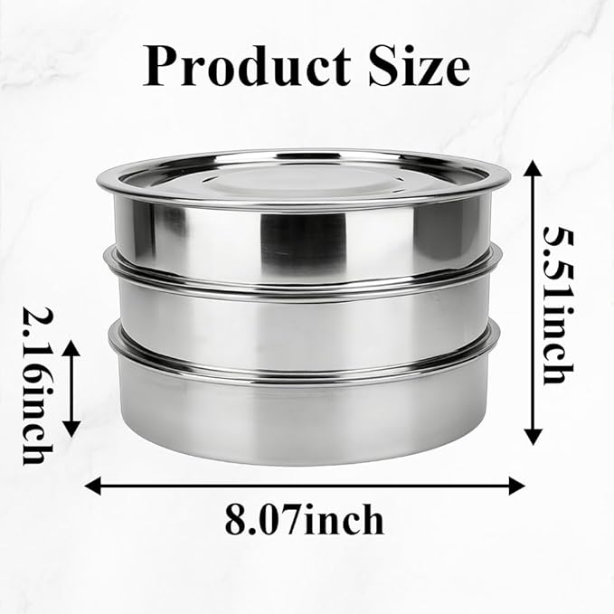 AKAZA 9" Stackable Stainless Steel Seed Sprouting Kit, 3-Tier Mesh Sprouting Tray,1 Base and 1 Cover Lid, Microgreens Propagator for Beans Peas Broccoli Wheat Grass (Clear)