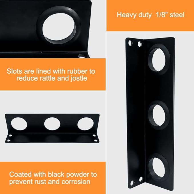 lifgarfe 6 Hole Hand Tool Holder Rack Tool Storage Rack fit for lanscaping Trailer and Truck