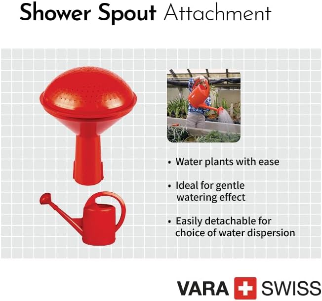 Consolidated Plastics Durable Swiss Watering Can with UV Protection, Ergonomic Handle for Indoor/Outdoor Gardening, Made in Switzerland (10 Liter, Red)