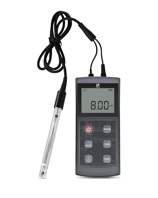 Portable pH Meter, High Accuracy, Large Backlight Display, pH Tester with ATC, Digital pH Meter for Drinking Water/Lab/Pool/Biomedicine/Aquarium, 0-14 Measurement Range