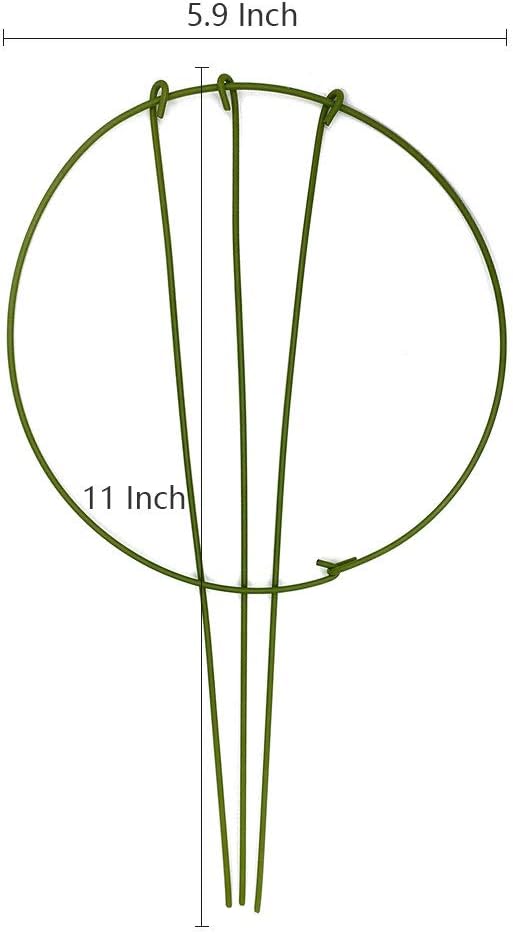 5-Pack Garden Plant Support Stake Green Plant Support Rings Support Hoop for Climbing Plant, Flowers (5.9" Wide x 11" High)