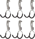 Rubbermaid Universal Powder Coaded Metallic Fasttrack Hanging Garage Hook Organizers for Ladder, Tool, and Bike Storage (6 Pack)