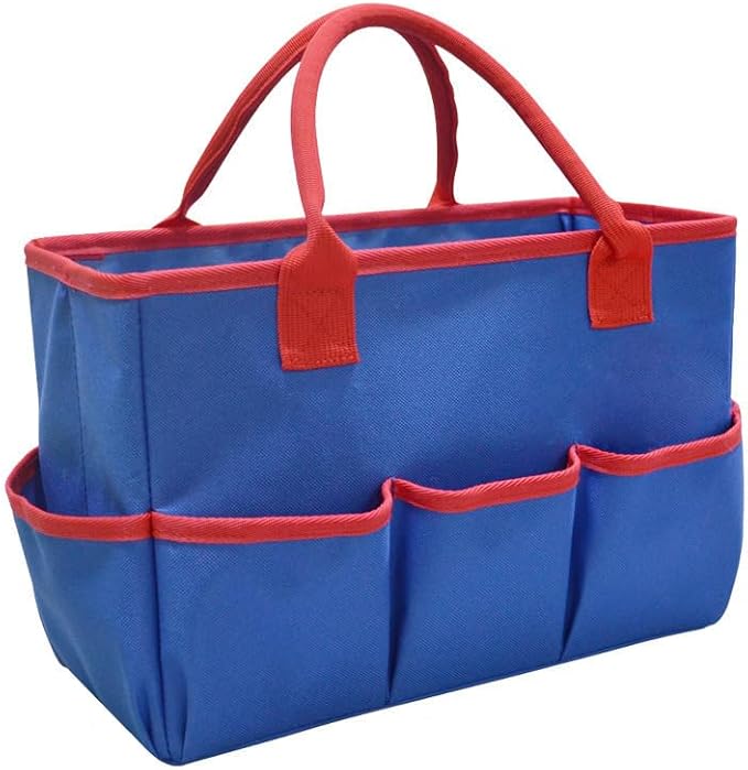 Garden Tool Kit, 5 Side Pockets Garden Tote, 600D Oxford Cloth Garden Tool Storage Bag, Gardening Tool Kit Holder (Tools Not Included)