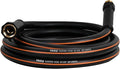 Heavy Duty 5/8 Inch Garden Hose – Flexible, Kink-Free & Leakproof with UV-Resistant Hybrid Rubber Hose for Outdoor Watering (Black Orange, 5 FT)